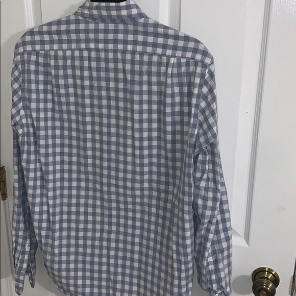 J Crew Blue Checkered Slim Medium Button Down - Picture 3 of 3